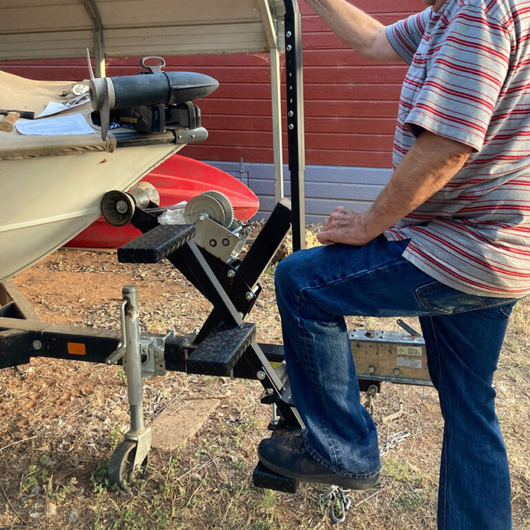 A picture of a boat being maintained by West TX Auto Paint and Boat team